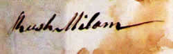 Image of Rush Milam's Signature 1785